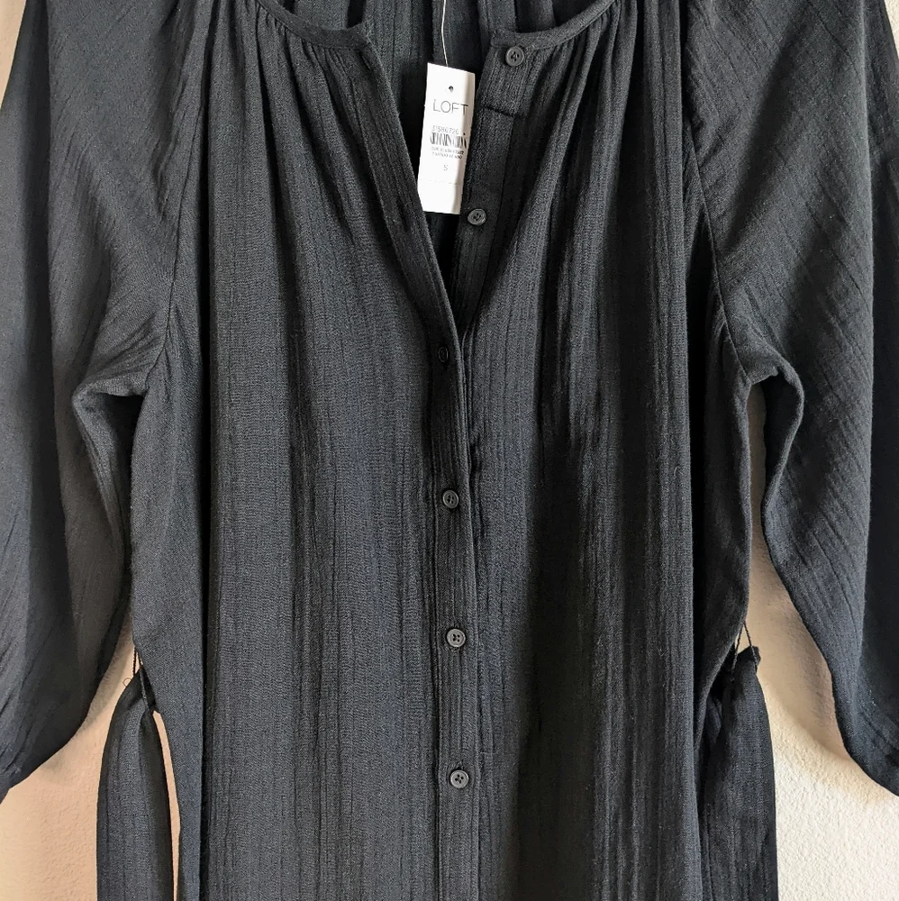 NWT Loft Black Shirt Dress Swim Cover-Up